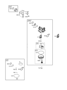 Carburetor Group Diagram and Parts List for 8P502-0134-H1  Briggs and Stratton Engine